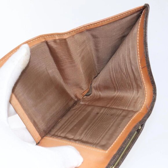 CELINE Macadam Canvas Compact Wallet PVC Leather Brown Auth yk17906 - Picture 11 of 16